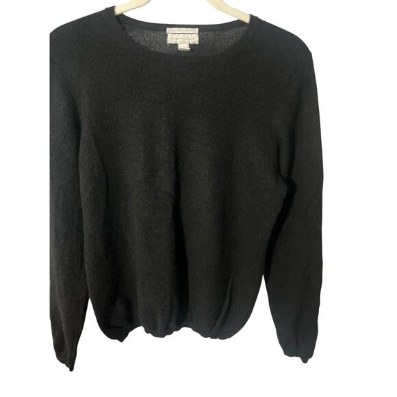 Charter Club 2-Ply 100% Cashmere Crewneck Sweater Black Size M - Picture 1 of 6